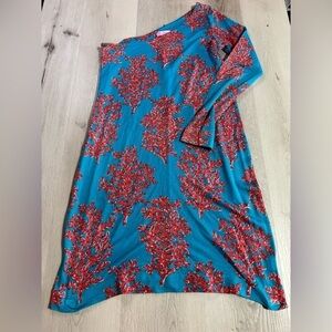 Lilly Pulitzer Whitaker One Shoulder Dress, Coral Reef Pattern, Size Medium